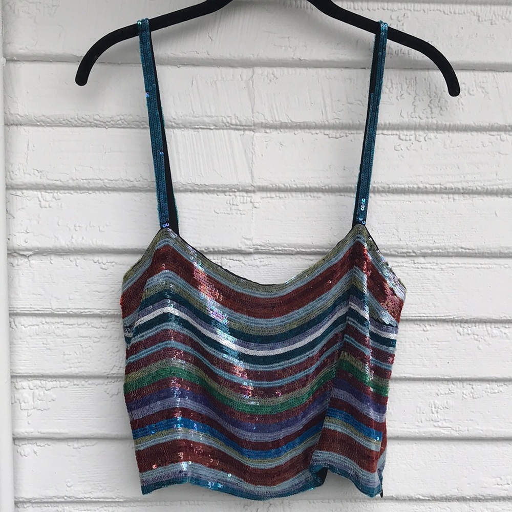Armani Rainbow sparkly tank top